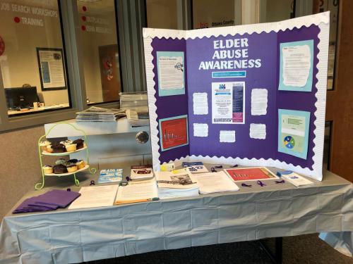 Elder Abuse Table in Lobby of JFS 2019